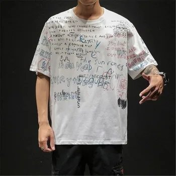 Graffiti Print Tshirts Streetwear Hip Hop Casual Loose Short Sleeve Tees Shirts Men Women Summer Hipster Tops Tees
Graffiti Print Tshirts Streetwear Hip Hop Casual Loose Short Sleeve Tees Shirts Men Women Summer Hipster Tops Tees