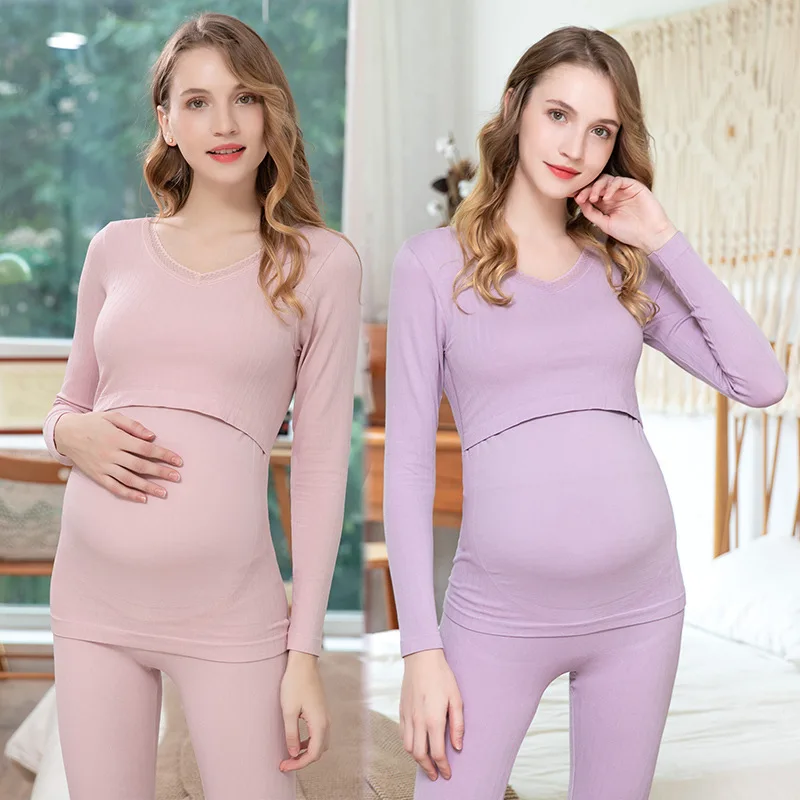 Pregnant Women Thermal Underwear Set Pure Cotton Pregnancy Postpartum Nursing Pajamas Feeding Confinement Clothing Autumn And Wi
Pregnant Women Thermal Underwear Set Pure Cotton Pregnancy Postpartum Nursing Pajamas Feeding Confinement Clothing Autumn And Wi