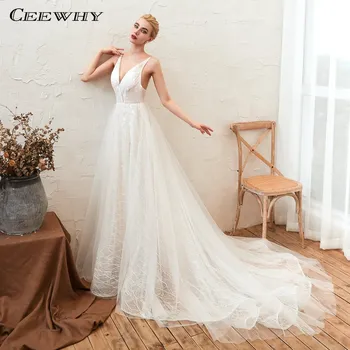 CEEWHY V-Neck Wedding Dress Detachable Train Appliques Lace Robe de Mariee Vestido de Novia Princess Bridal Gown Plus Size
CEEWHY V-Neck Wedding Dress Detachable Train Appliques Lace Robe de Mariee Vestido de Novia Princess Bridal Gown Plus Size