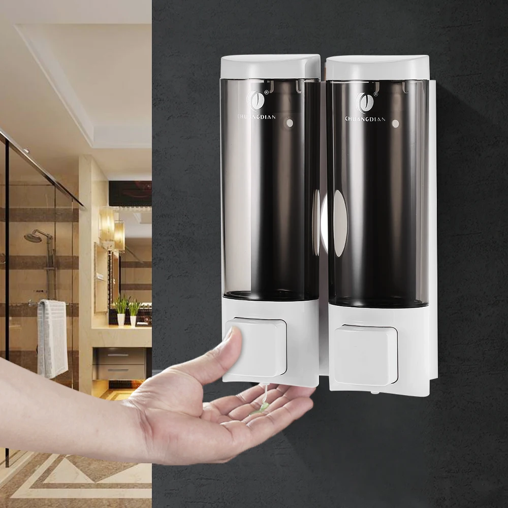 CHUANGDIAN Manual Soap Dispenser with Double Sided Wall Mount Liquid Shampoo Shower Gel Dispenser Hand Cleanser Washroom
CHUANGDIAN Manual Soap Dispenser with Double Sided Wall Mount Liquid Shampoo Shower Gel Dispenser Hand Cleanser Washroom
