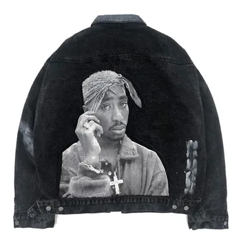 KIOVNO Vintage Men's Personality Hip Hop Denim Jackets Coats Tie Dyeing Character Printed Jackets Outwear Male Streetwear 
KIOVNO Vintage Men's Personality Hip Hop Denim Jackets Coats Tie Dyeing Character Printed Jackets Outwear Male Streetwear