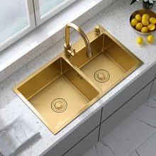Nano Golden Sink 304 Stainless Steel Thickened Dishwasher Kitchen Handmade Dishwasher Large Double Sink Pool 800x450mm
Nano Golden Sink 304 Stainless Steel Thickened Dishwasher Kitchen Handmade Dishwasher Large Double Sink Pool 800x450mm