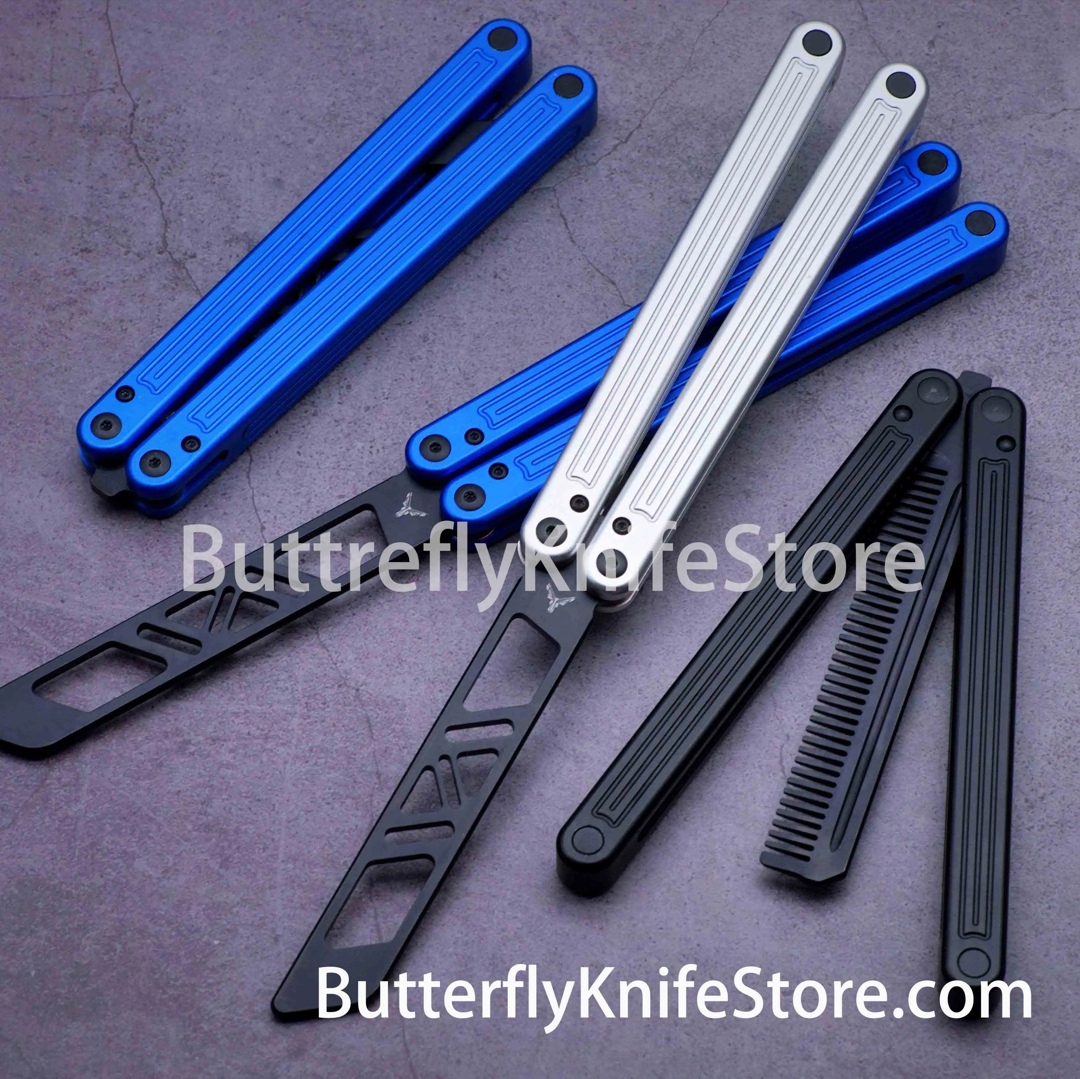 Складной нож-бабочка Balisong тренировочная расческа Glidr Arctic Clone алюминиевая ручка