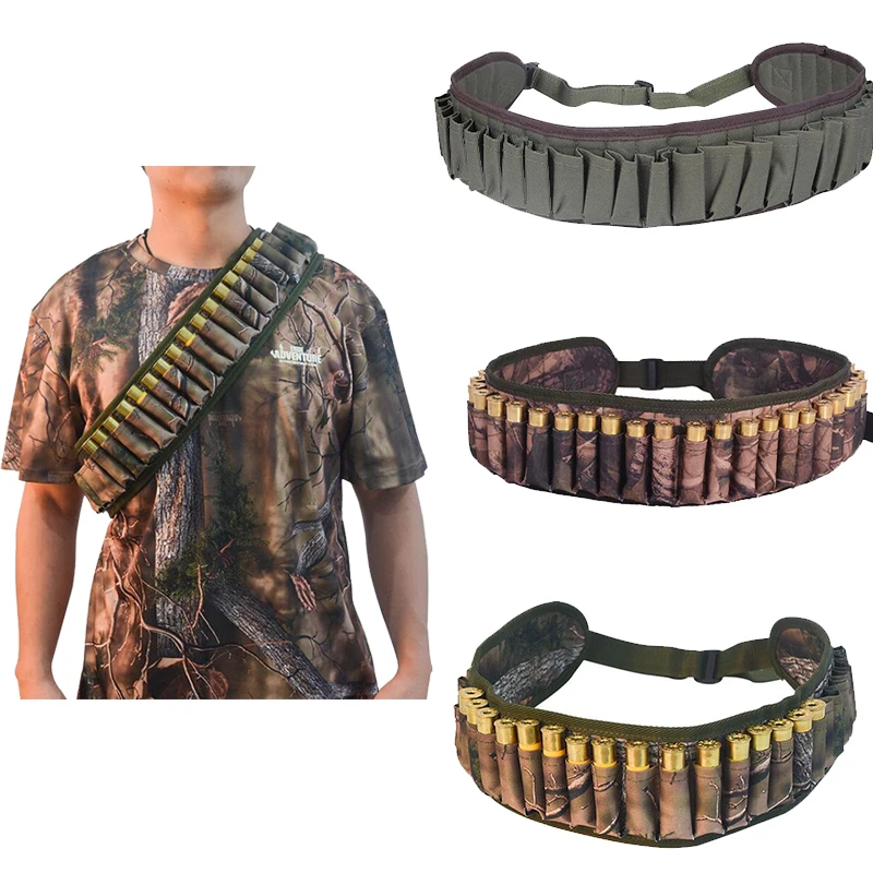 

Tactical 30 Rounds Bandolier Belt 12 Gauge Cartridge Pouch Hunting Shotgun Shell Ammo Waist Belt Holder Airsoft Accessories