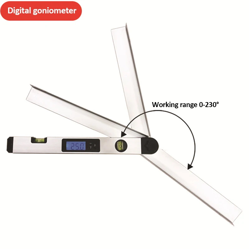 Digital Protractor Angle Level Angle Finder Electronic Level 230 Degree Inclinometer Level Angle Slope Tester Ruler 400mm
Digital Protractor Angle Level Angle Finder Electronic Level 230 Degree Inclinometer Level Angle Slope Tester Ruler 400mm