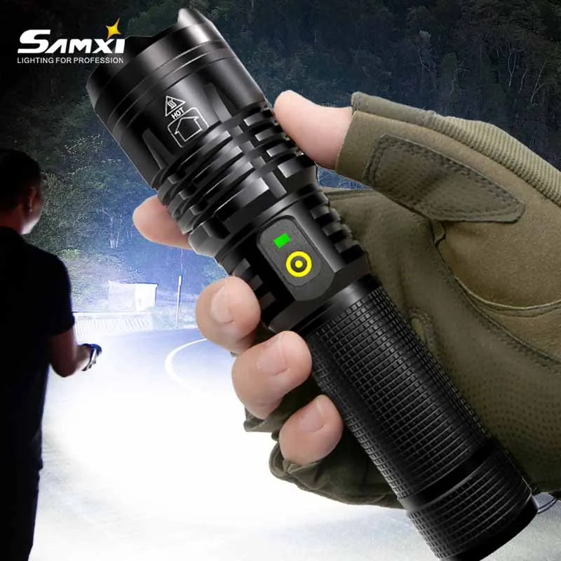 New Real XHP50/70 Rechargeable LED Flashlight 70mm Lamp beads Power Brightness Tactical Flashlight USB Torch Lantern For Camping
New Real XHP50/70 Rechargeable LED Flashlight 70mm Lamp beads Power Brightness Tactical Flashlight USB Torch Lantern For Camping