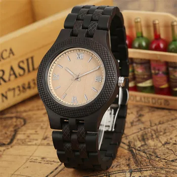 Wood Watch Men Carving Stripes Ebony Roman Numerals Display Round Wooden Bangle Quartz Casual Male Clock Reloj Erkek kol Saati
Wood Watch Men Carving Stripes Ebony Roman Numerals Display Round Wooden Bangle Quartz Casual Male Clock Reloj Erkek kol Saati