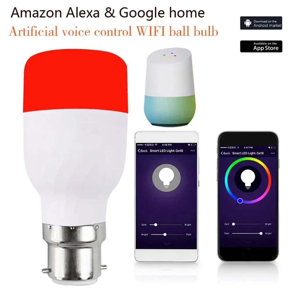 7W RGB + W WiFi Smart Light Bulb Dimmable B22 Led Bulb Light APP Voice Control Lamp Timing Switch AC85-265V
7W RGB + W WiFi Smart Light Bulb Dimmable B22 Led Bulb Light APP Voice Control Lamp Timing Switch AC85-265V
