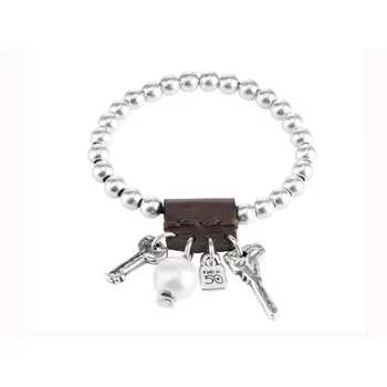 Women's bracelet Unode50 leather and hanging keys silver
Women's bracelet Unode50 leather and hanging keys silver
