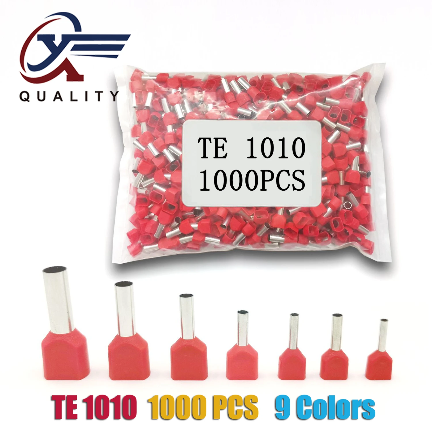 1000pcs/Pack TE 1010 Insulated Ferrules Terminal Block Double Cord Terminal Copper Insulated Crimp terminal Wires 2x1.0mm2
1000pcs/Pack TE 1010 Insulated Ferrules Terminal Block Double Cord Terminal Copper Insulated Crimp terminal Wires 2x1.0mm2