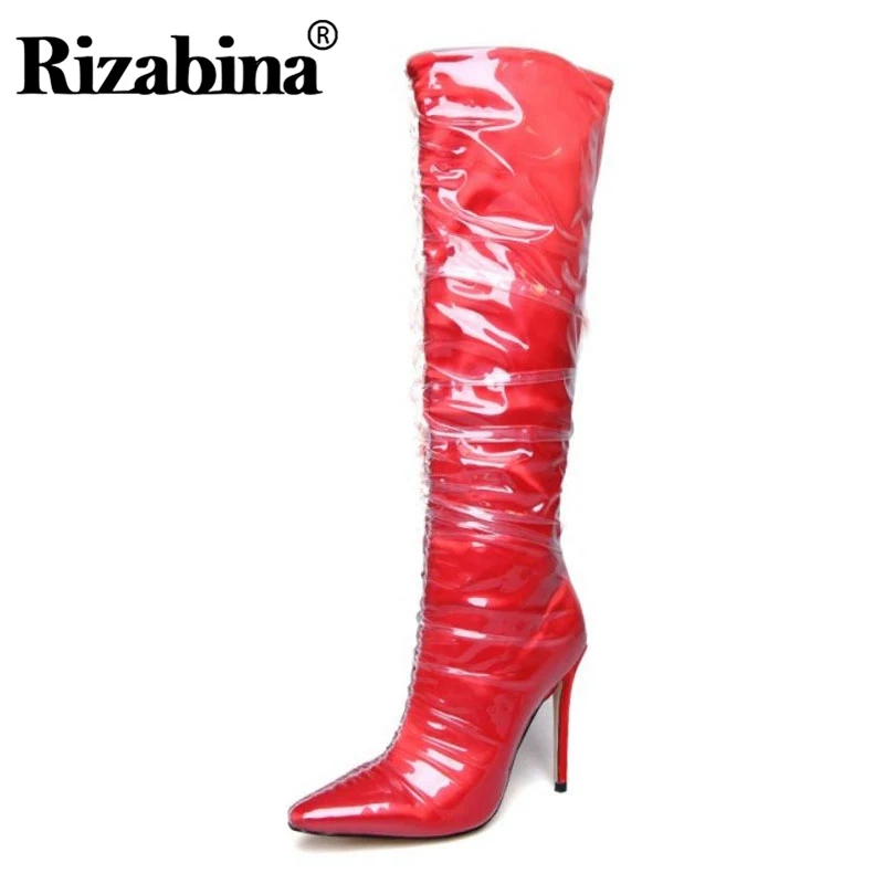 RIZABINA 2020 Ins Hot Women Knee High Boots Sexy Pointed Thin High Heels Shoes Winter Fashion Boots Women Footwear Size 34-43 
RIZABINA 2020 Ins Hot Women Knee High Boots Sexy Pointed Thin High Heels Shoes Winter Fashion Boots Women Footwear Size 34-43