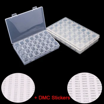 New Plastic Diamond Painting Accessories 28pcs Grids Container Storage Box for Diamond painting tools Box DMC Number Stickers
New Plastic Diamond Painting Accessories 28pcs Grids Container Storage Box for Diamond painting tools Box DMC Number Stickers