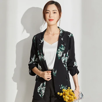 High Quality Blazers Women Suit 100% Silk Casual Printed Simple Design Three-quarter Sleeve Single Button Suit New Fashion
High Quality Blazers Women Suit 100% Silk Casual Printed Simple Design Three-quarter Sleeve Single Button Suit New Fashion