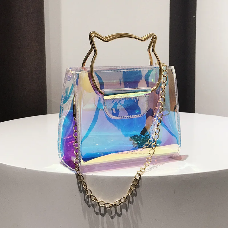 2019 new JIULIN high-quality Japanese and Korean chain cats laser versatile fashion transparent small square bag mobile lady bag
2019 new JIULIN high-quality Japanese and Korean chain cats laser versatile fashion transparent small square bag mobile lady bag