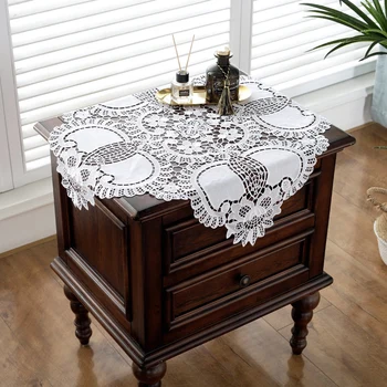 British Style Simple Embroidered Hollow White Tablecloth Table Mat Coaster Bedroom Cover Cloth Toalha De Mesa Tapete Tafelkleed
British Style Simple Embroidered Hollow White Tablecloth Table Mat Coaster Bedroom Cover Cloth Toalha De Mesa Tapete Tafelkleed