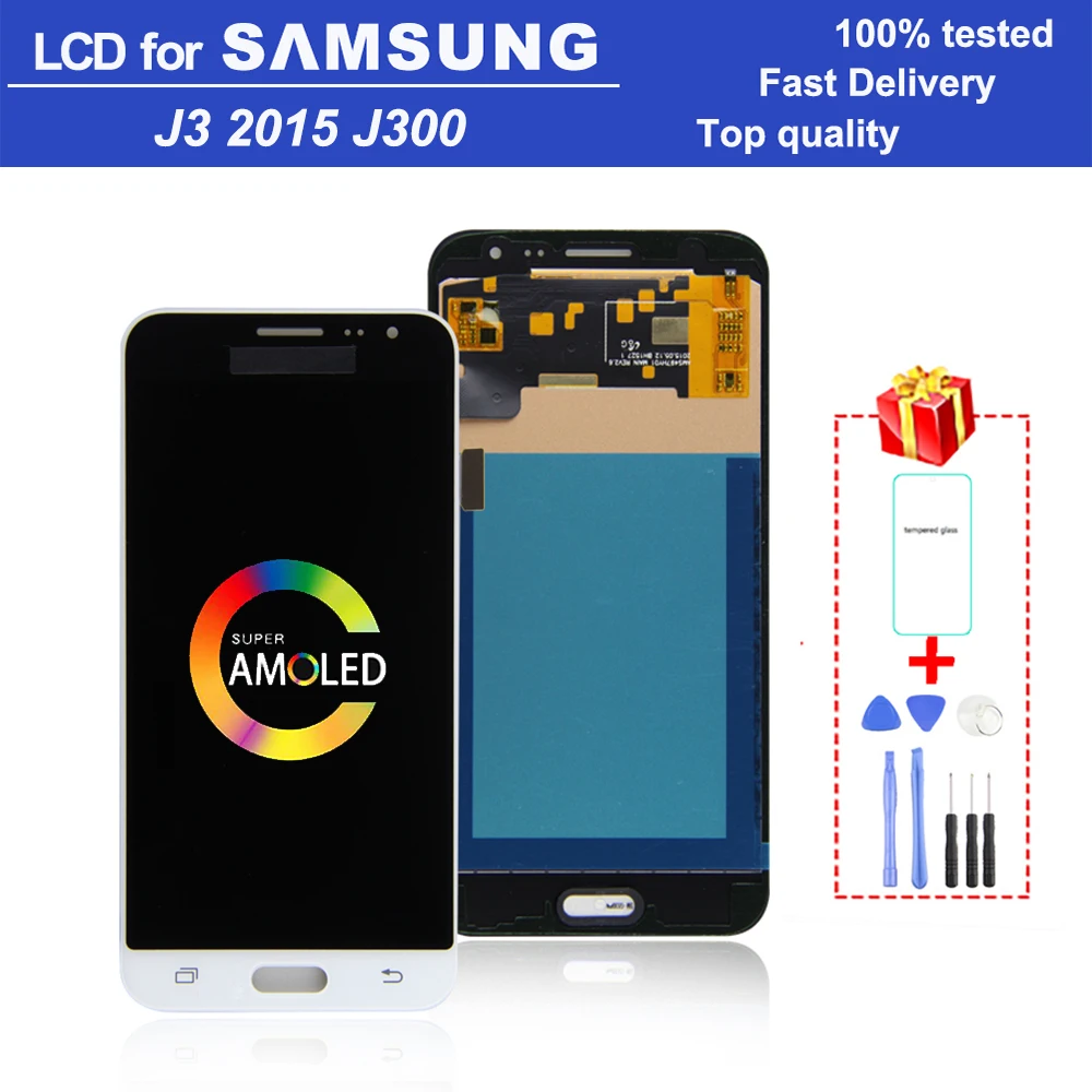 5.0" Super AMOLED LCD monitor for Samsung Galaxy J3 2015 J300 J300F LCD display touch screen Replacement digitizer assembly
5.0" Super AMOLED LCD monitor for Samsung Galaxy J3 2015 J300 J300F LCD display touch screen Replacement digitizer assembly
