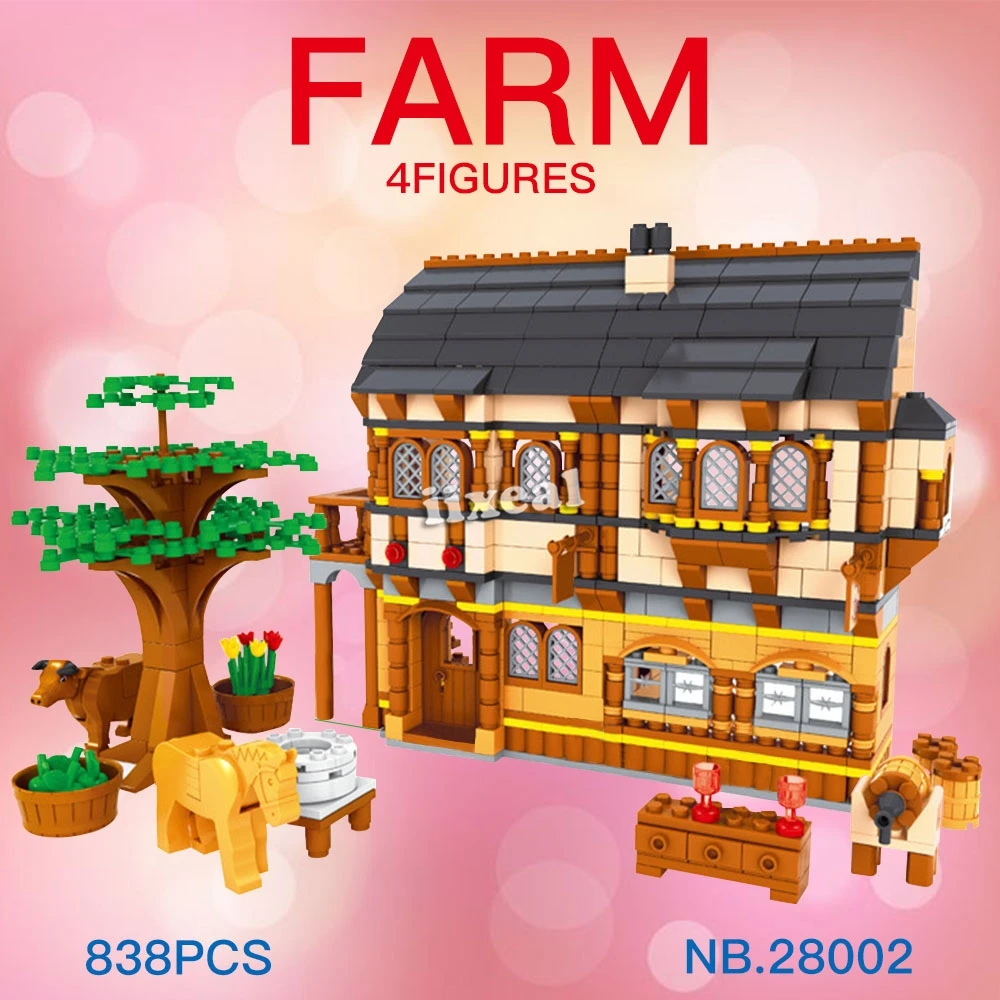 Фото Конструктор ферма 838 блоков с фермером фигурки животных коровы | Игрушки и хобби