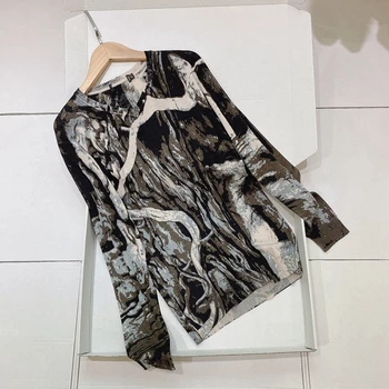 New Men and women with money Abstract printing cashmere wool sweater v neck stretch long sleeves
New Men and women with money Abstract printing cashmere wool sweater v neck stretch long sleeves