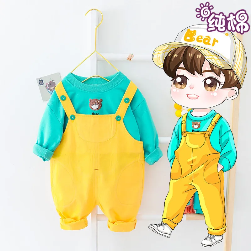 2020 Spring CHILDREN'S Suit Bear Suspender Pants Set Baby Set Korean-style Cute Childrenswear Fashion
2020 Spring CHILDREN'S Suit Bear Suspender Pants Set Baby Set Korean-style Cute Childrenswear Fashion