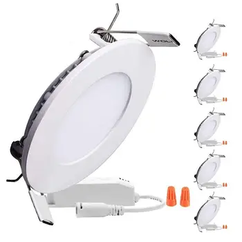 Pack of 5 Units 12W 6-inch Dimmable Round LED Panel Light 960lm Ultra-Thin 4000K Daylight White LED Recessed Ceiling Lights for 
Pack of 5 Units 12W 6-inch Dimmable Round LED Panel Light 960lm Ultra-Thin 4000K Daylight White LED Recessed Ceiling Lights for