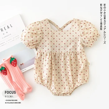 Summer New Baby Girls Floral Triangle Cotton Romper 
Summer New Baby Girls Floral Triangle Cotton Romper