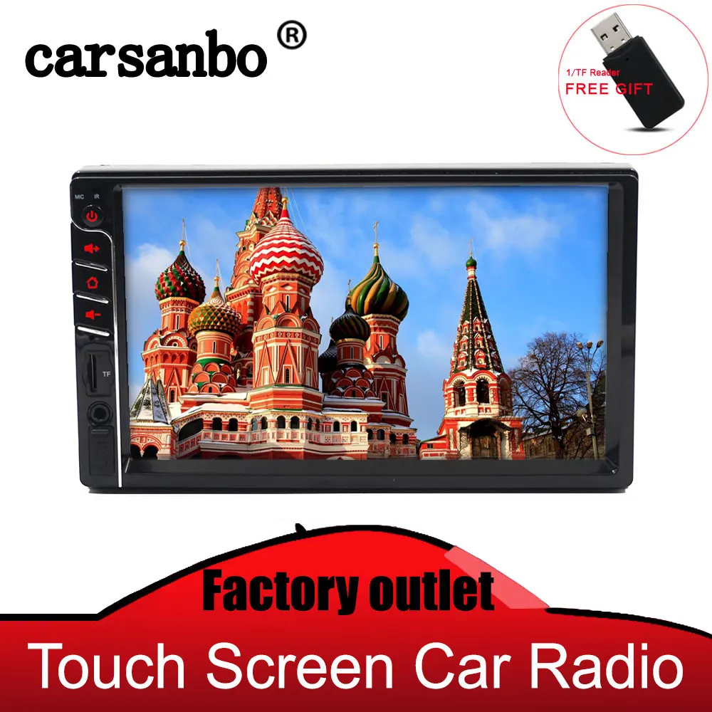 

Carsanbo USB TF FM AUX Touch Screen Car Stereo Radio 2 DIN MP5 Player for Rear View Camera Remote Control Bluetooth Mirror Link