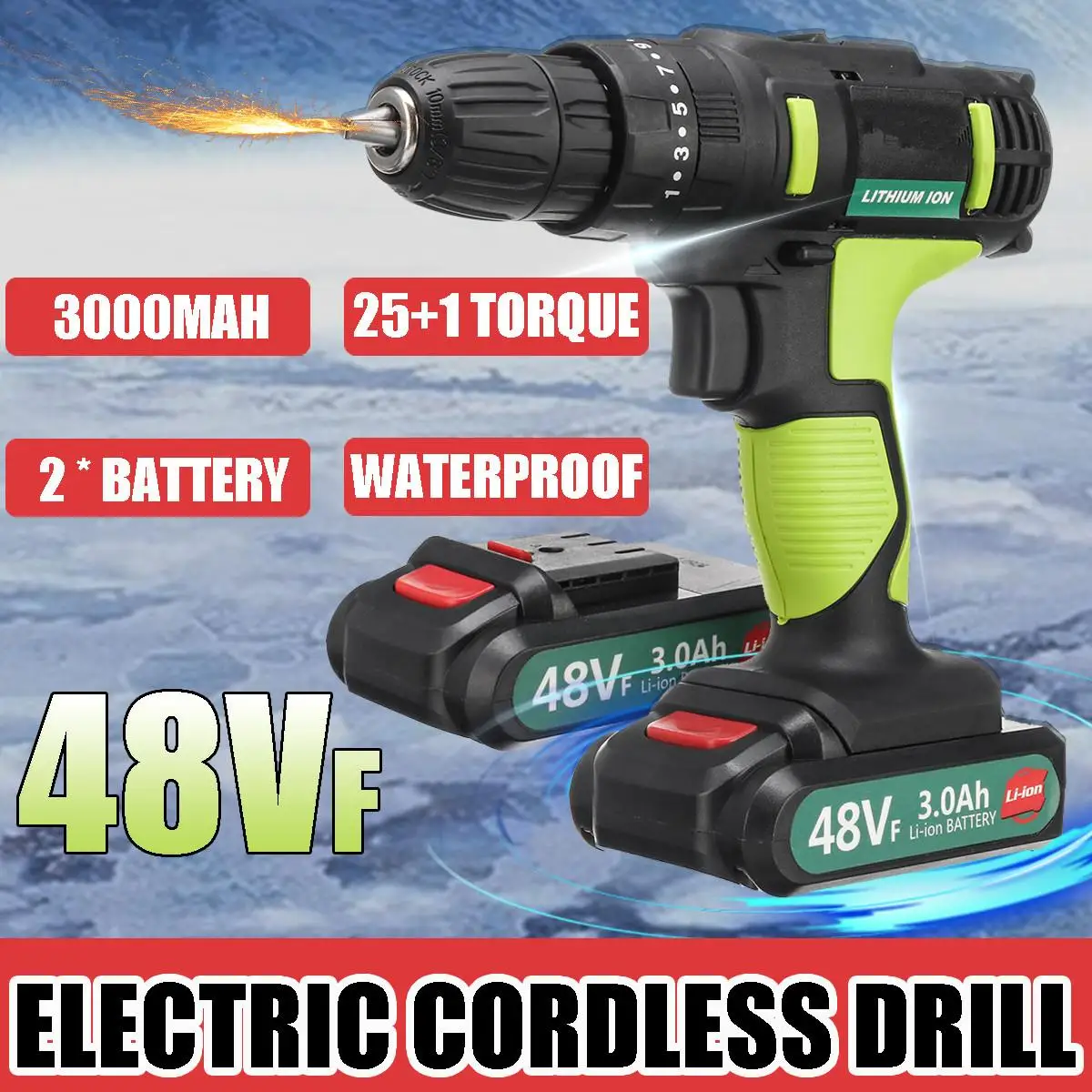 2 In 1 48VF 3.0Ah Electric Screwdriver 2 Speed Rechargeable Battery Power Screwdriver Cordless Electric Drill 25+1 Torque Tool
2 In 1 48VF 3.0Ah Electric Screwdriver 2 Speed Rechargeable Battery Power Screwdriver Cordless Electric Drill 25+1 Torque Tool