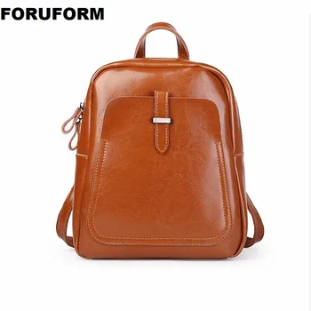 Fashion Women Backpack Genuine Oil Wax Cowhide Leather Backpacks for Teenage Girls Female School Shoulder Bag Bagpack mochila
Fashion Women Backpack Genuine Oil Wax Cowhide Leather Backpacks for Teenage Girls Female School Shoulder Bag Bagpack mochila