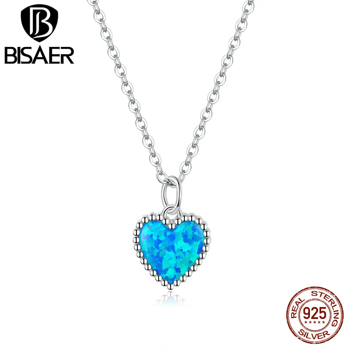 BISAER Necklace 925 Sterling Silver Deep Blue Heart Blue Opal Love holding Necklace Pendant Women Oxidized Silver Jewelry GXN413
BISAER Necklace 925 Sterling Silver Deep Blue Heart Blue Opal Love holding Necklace Pendant Women Oxidized Silver Jewelry GXN413