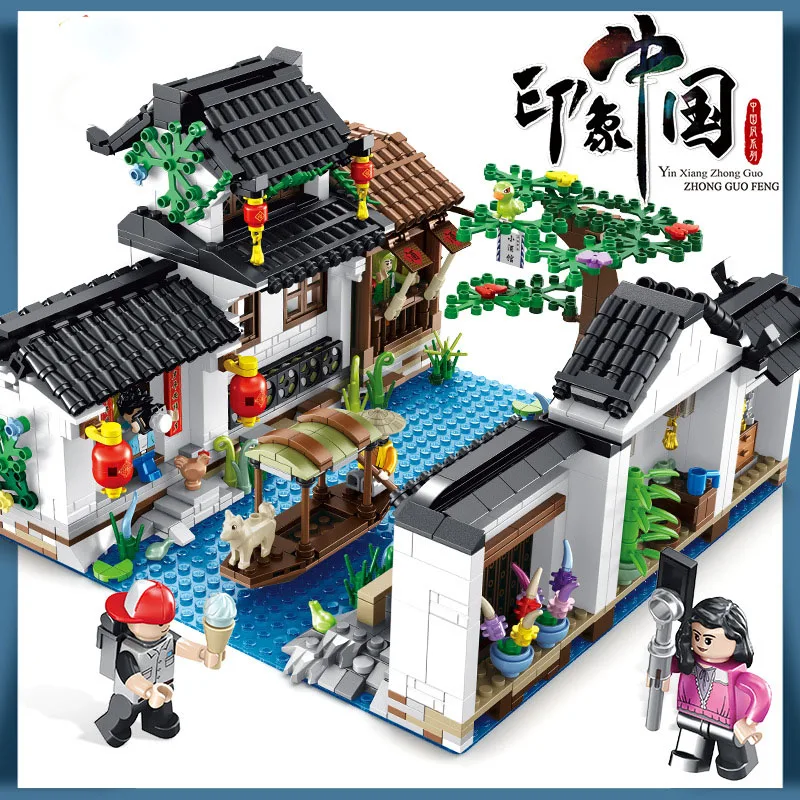 City creator series Chinese town Street view Chinese Canal Towns in South of the Yangtze Blocks Bricks Toys Gifts
City creator series Chinese town Street view Chinese Canal Towns in South of the Yangtze Blocks Bricks Toys Gifts