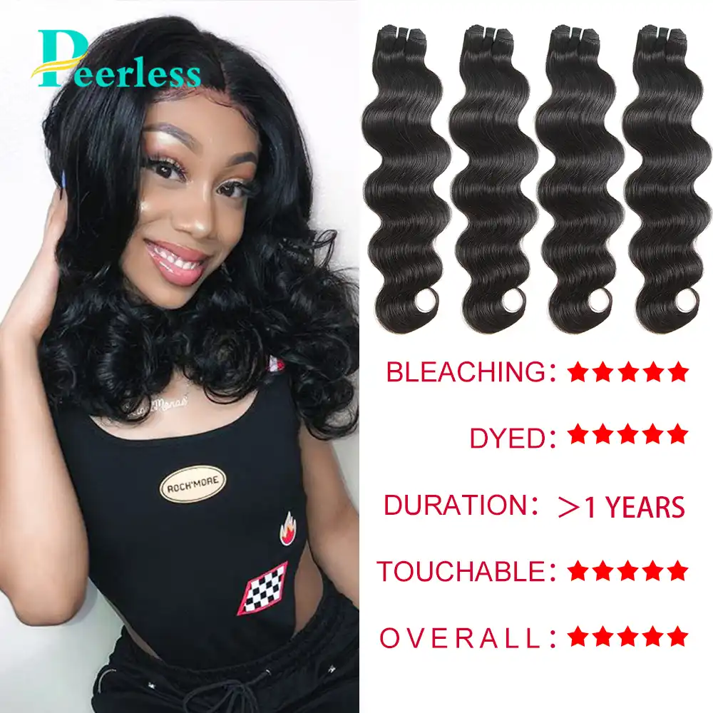 Peerless Virgin Hair Peruvian Body Wave 4 Bundle Deals Natural