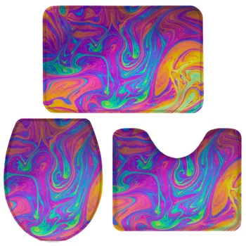 Psychedelic Multicolored Irregular Graphics Art Bath Set Toilet Cover Mat Pedestal Rug Non-Slip Bathroom Rug Set
Psychedelic Multicolored Irregular Graphics Art Bath Set Toilet Cover Mat Pedestal Rug Non-Slip Bathroom Rug Set
