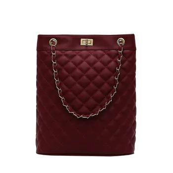 2019 new Design Chain Messenger Bag Girl Fashion Candy Color Lingge Korean Large-capacity shoulder bag fashion bucket bag
2019 new Design Chain Messenger Bag Girl Fashion Candy Color Lingge Korean Large-capacity shoulder bag fashion bucket bag