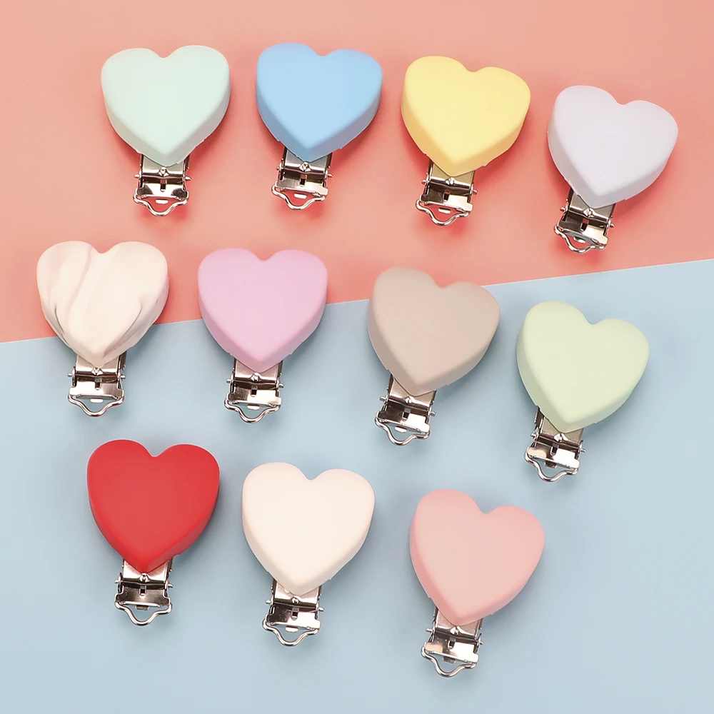 TYRY.HU 20pcs/set Heart Pacifier Clip Silicone Baby Teether teething Accessories Clip Non-toxic Clasps DIY Bead Tool
TYRY.HU 20pcs/set Heart Pacifier Clip Silicone Baby Teether teething Accessories Clip Non-toxic Clasps DIY Bead Tool