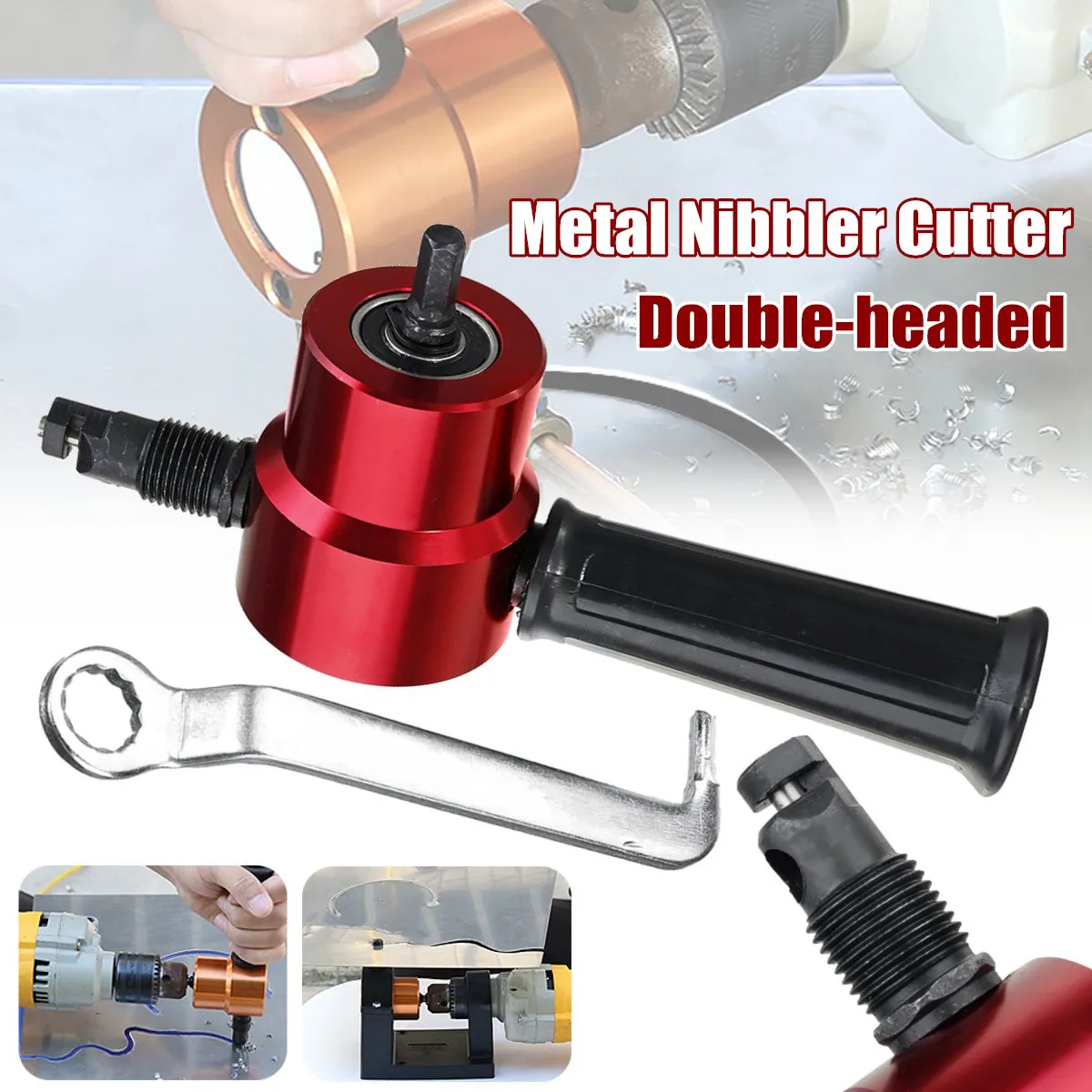 Nibble Metal Cutting Double Head Sheet Nibbler Saw Cutter Tool Drill Attachment Free High-carbon Steel Cutting Metalworking Tool
Nibble Metal Cutting Double Head Sheet Nibbler Saw Cutter Tool Drill Attachment Free High-carbon Steel Cutting Metalworking Tool