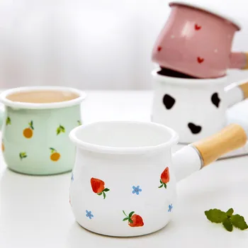 1PC 10cm Mini Milk Pot Enamel Non-stick Milk Pan Anti-scalding Wooden Handle Soup Pot For Kitchen Cooking Porridge Stock Pots
1PC 10cm Mini Milk Pot Enamel Non-stick Milk Pan Anti-scalding Wooden Handle Soup Pot For Kitchen Cooking Porridge Stock Pots