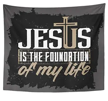 Polyester Fabric Print Tapestry Home Decor Christ Bible Lettering Christian Jesus is The Foundation of My Life Saying Faith Wall
Polyester Fabric Print Tapestry Home Decor Christ Bible Lettering Christian Jesus is The Foundation of My Life Saying Faith Wall