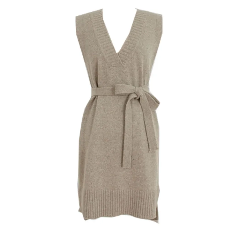 Spring Solid Knit Sleeveless Long Sweater Women Winter Warm Dress V-Neck Casual Pullovers Loose Knit Lace Up Vest Sweater Tops
Spring Solid Knit Sleeveless Long Sweater Women Winter Warm Dress V-Neck Casual Pullovers Loose Knit Lace Up Vest Sweater Tops