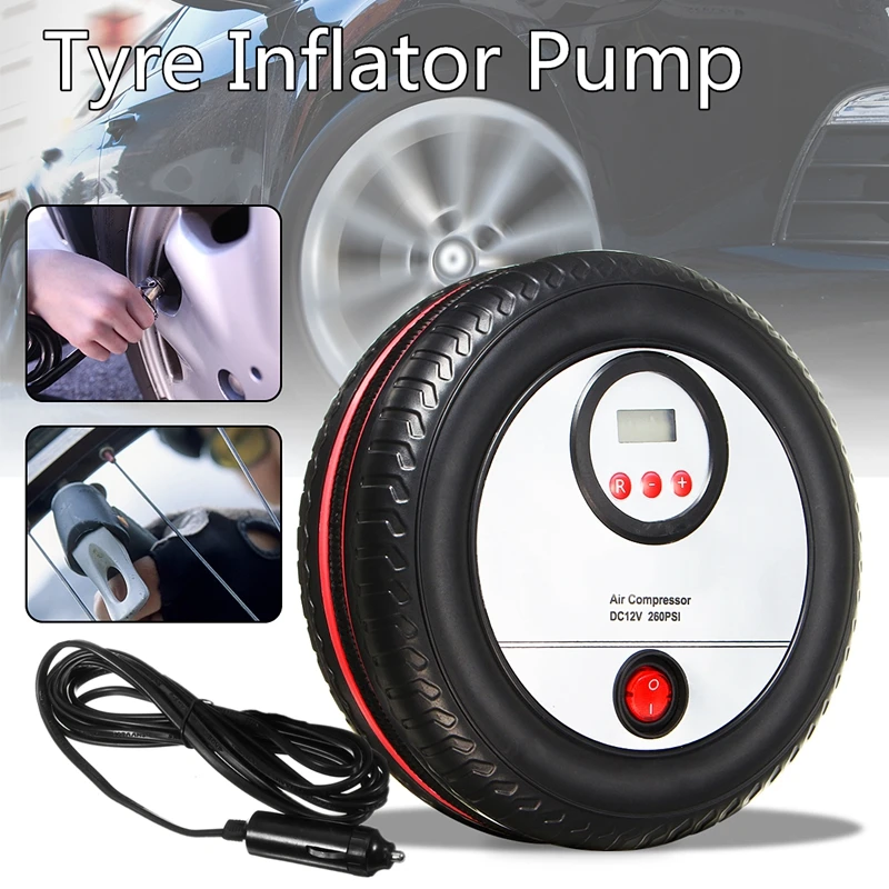 12V DC 260PSI Portable Mini Digital Display Pump Form Air Compressor LCD Display Air Pump Compressor Car Tyre Inflator Pump
12V DC 260PSI Portable Mini Digital Display Pump Form Air Compressor LCD Display Air Pump Compressor Car Tyre Inflator Pump