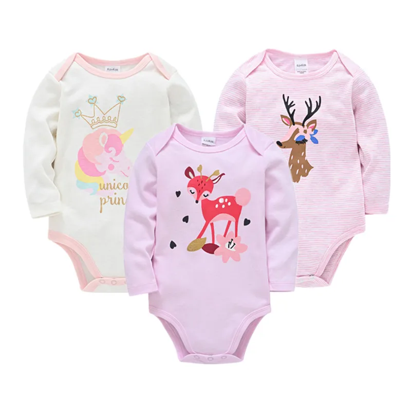 

2021 3PCS/Lot Baby Boys Clothes Unicorn Girls Clothing Bodysuits Baby Girls Clothes 0-24M Newborn 100%Cotton Roupas de bebe