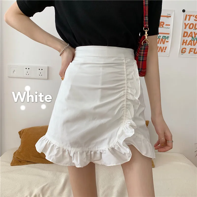 Women Pleated Skirt Skirts Womens 2021 Summer Lotus Leaf Pleated Mini Skirt Frilled Ruffled Irregular White Skirt Female Summer 
Women Pleated Skirt Skirts Womens 2021 Summer Lotus Leaf Pleated Mini Skirt Frilled Ruffled Irregular White Skirt Female Summer