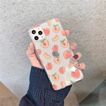 Bonita pintura de melocotón Funda de teléfono para Xiaomi Redmi Note 10 9 8 Pro Note 7 8t 9s 9 lite contraportada de moda de dibujos animados clara suave Funda(China)