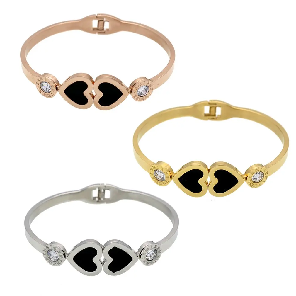 2019 new Roman Word Style Titanium Steel Spring Buckle Open Bracelet Double Peach Heart Personality Female Bracelet
2019 new Roman Word Style Titanium Steel Spring Buckle Open Bracelet Double Peach Heart Personality Female Bracelet