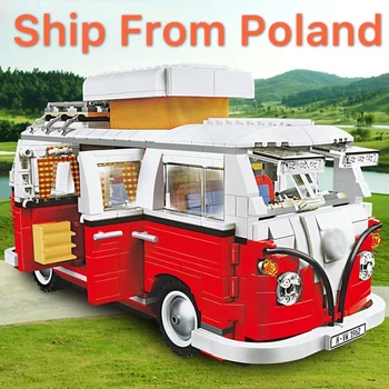 lepinblock 21001 Volkswagen T1Camper Van Building Block Sy1174 Creator Expert Technology 10220 Bela10569 LED Light Toy for Gifts