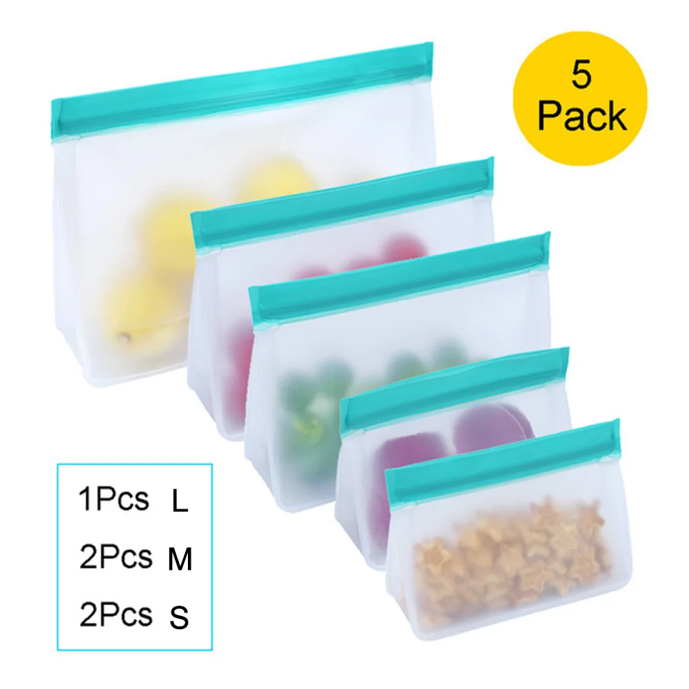Silicone Food Storage Bag Reusable Freezer Bag Zip Lock Leakproof Top Fruit Lunch Box Kitchen Tool Use For Sandwich Liquid Snack
Silicone Food Storage Bag Reusable Freezer Bag Zip Lock Leakproof Top Fruit Lunch Box Kitchen Tool Use For Sandwich Liquid Snack