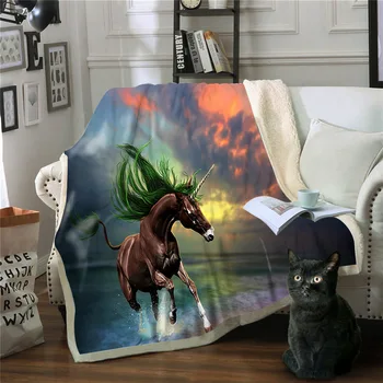 2019 new animal cool horse Thick Blanket Soft Coral Fleece Home Bed Blanket For Sofa Bed Fantasy Winter Warm Throw Blankets
2019 new animal cool horse Thick Blanket Soft Coral Fleece Home Bed Blanket For Sofa Bed Fantasy Winter Warm Throw Blankets
