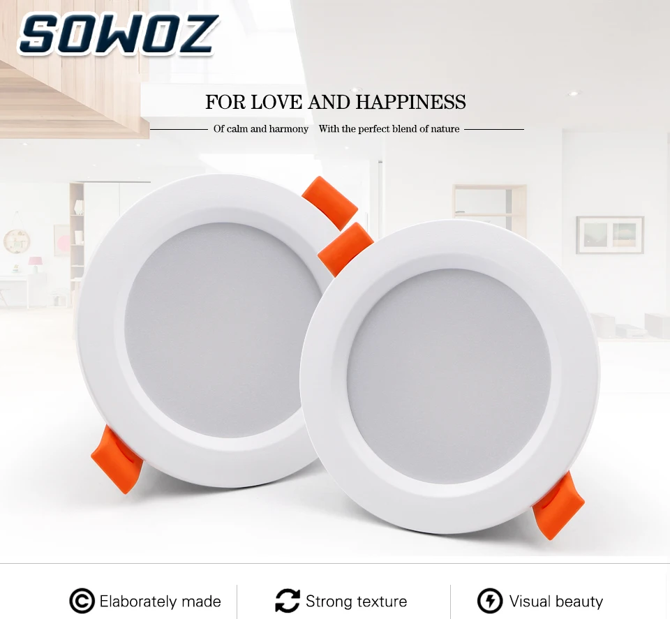 SOWOZ WiFi Smart LED Downlight Dimmable Round Spot Light 7W 9W RGB Color Changing warm Cold Light Smart Light LED Light with Ale