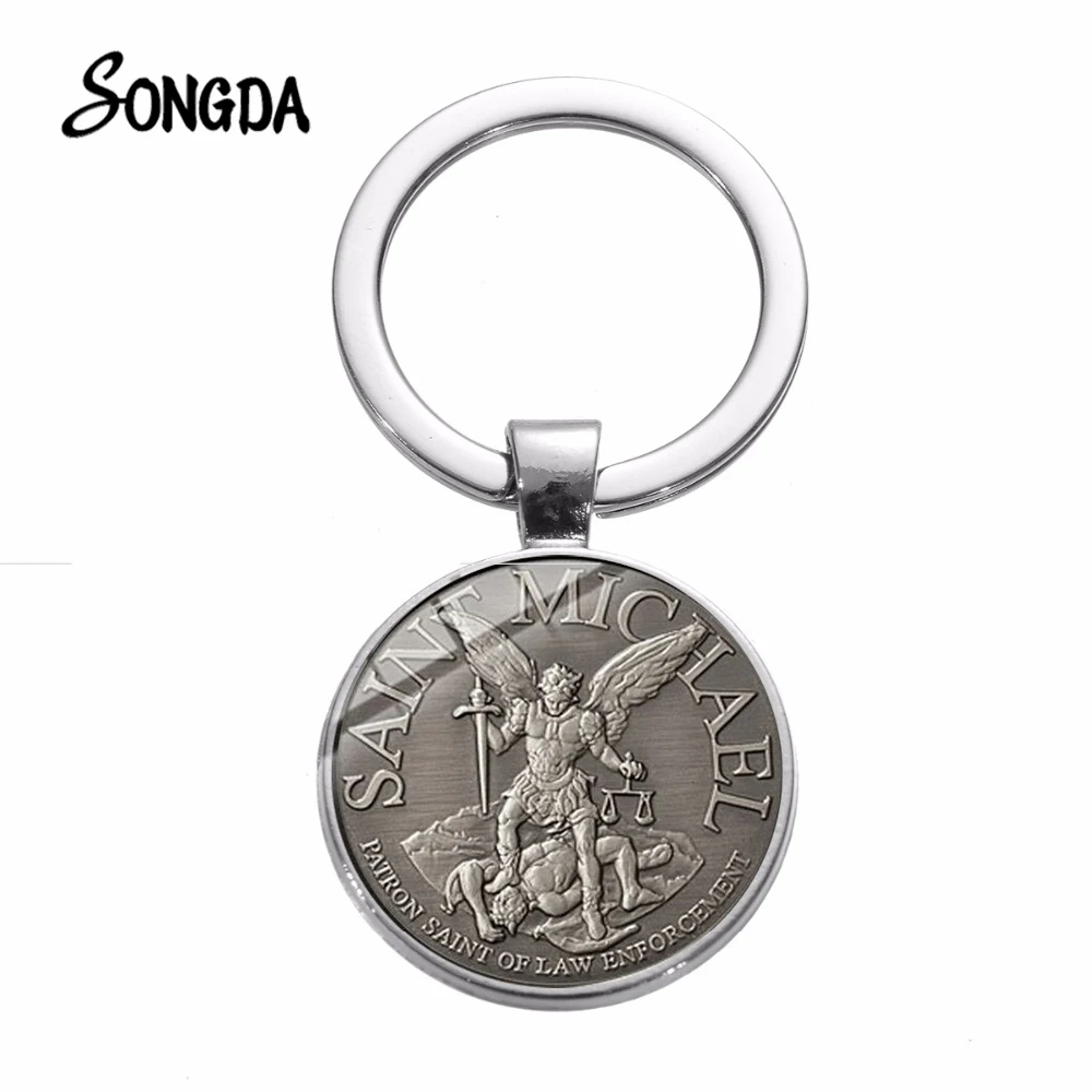 SONGDA Punk Retro Archangel St.Michael Keychain Angel Wings Protect Me Saint Shield Jesus Glass Key Chain Chaveiro Talisman Gift
SONGDA Punk Retro Archangel St.Michael Keychain Angel Wings Protect Me Saint Shield Jesus Glass Key Chain Chaveiro Talisman Gift