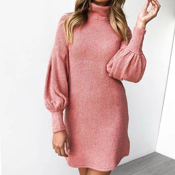 Jocoo Jolee Women Vintage Turtleneck Sweater Dress Winter Causal Lantern Sleeve Loose Mini Knitted Dress Vintage Pullover New
Jocoo Jolee Women Vintage Turtleneck Sweater Dress Winter Causal Lantern Sleeve Loose Mini Knitted Dress Vintage Pullover New