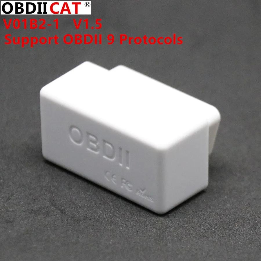 

OBDIICAT V01B2 V01B2-1 Elm327 V1.5 OBDII Diagnostic Scanner Tools V1.5 Bluetooth 25K80 Chip Code Readers&Scan Tool Carton Box